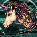 Boho unicorn with moon phases, rainbow unicorn